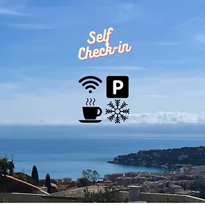 Le View, Climatise Vue Panoramique, Parking Gratuit, Wifi Menton